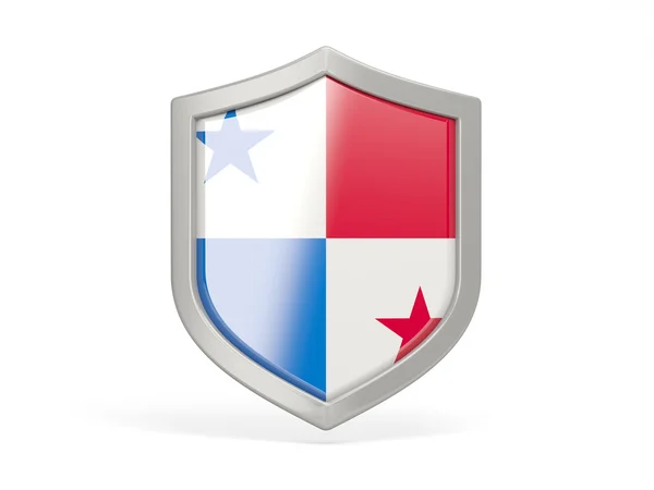 Shield icon with flag of panama — Stock Photo, Image