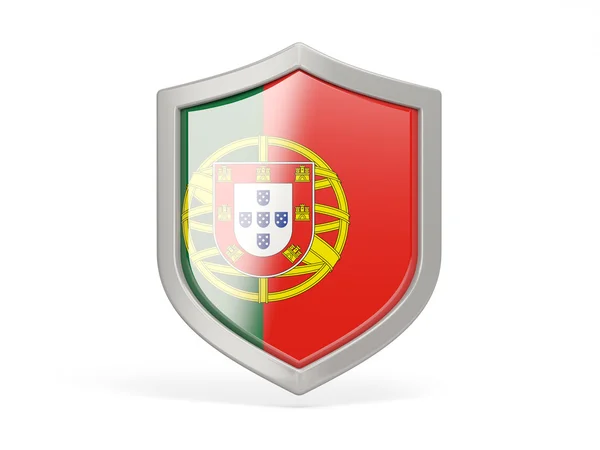 Icono de escudo con bandera de portugal — Foto de Stock