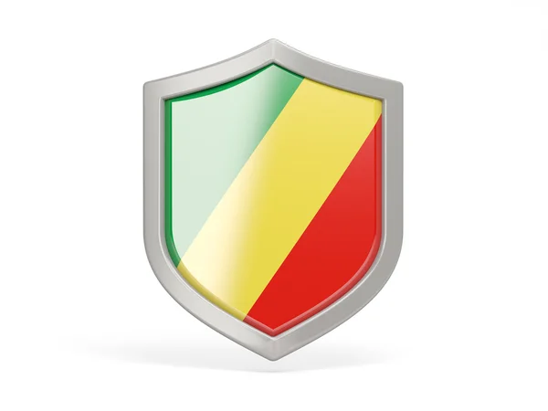 Wappensymbol mit Flagge der Republik Kongo — Stockfoto