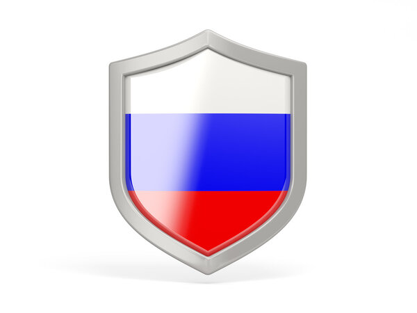 Shield icon with flag of russia