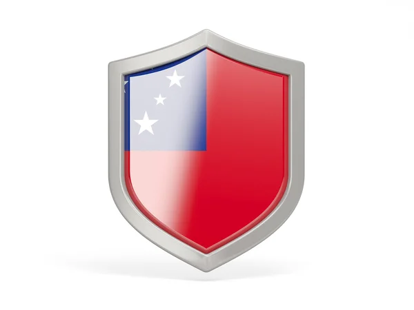 Icono de escudo con bandera de samoa —  Fotos de Stock