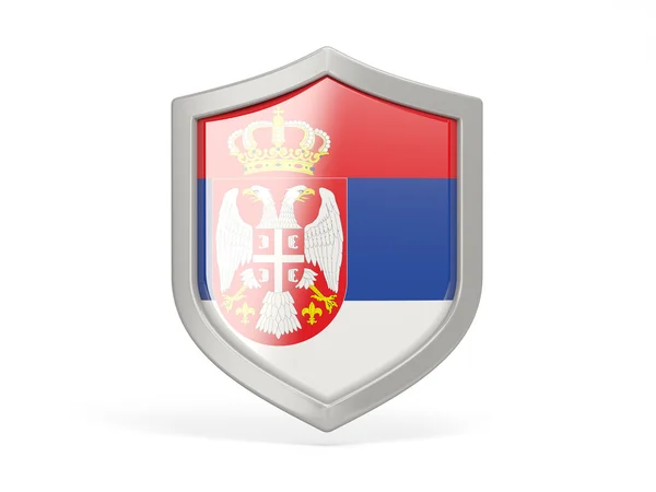 Icône du bouclier avec drapeau de la Serbie — Photo