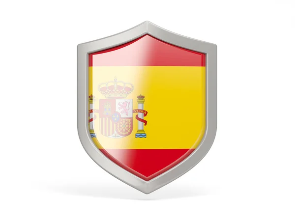 Ícone de escudo com bandeira de espanha — Fotografia de Stock