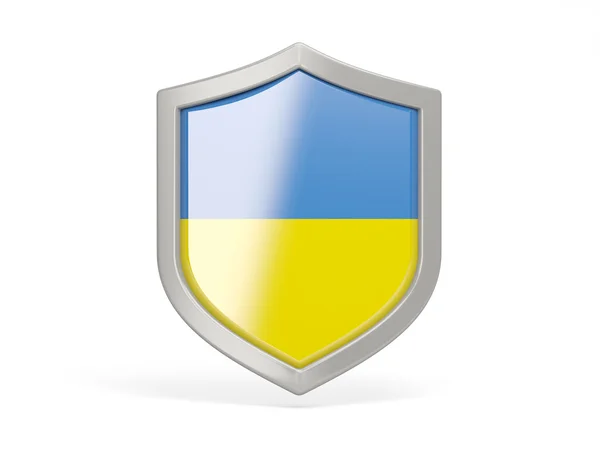 Ikonen med säkerhetssköld med flagga Ukraina — Stockfoto