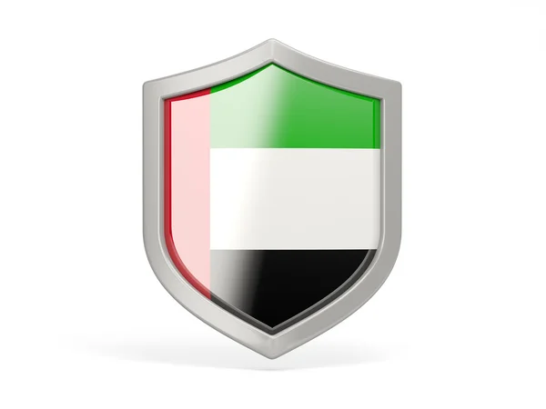 Ikonen med säkerhetssköld med flagga Förenade Arabemiraten — Stockfoto