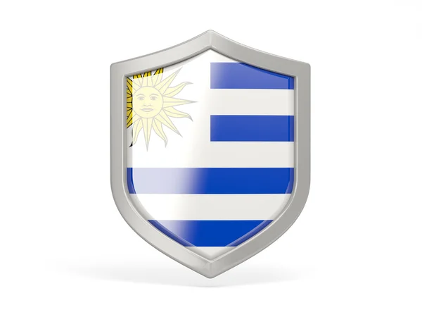 Shield icon with flag of uruguay — Stock Photo, Image