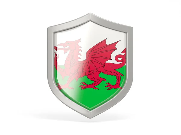 Pictogram van het schild met vlag van wales — Stockfoto