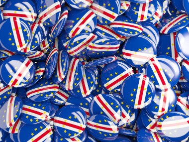 Cape verde Cumhuriyeti bayrağı ile yuvarlak iğne ile arka plan