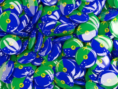 Arka plan christmas Adası bayrağı ile yuvarlak iğne ile