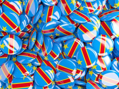 Arka plan bayrak Kongo ile yuvarlak iğne ile