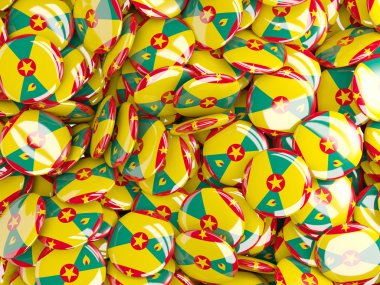 Grenada bayrağı ile yuvarlak iğne ile arka plan