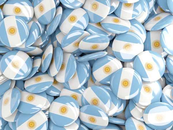 Arrière-plan avec broches rondes avec drapeau de l'argentine — Photo