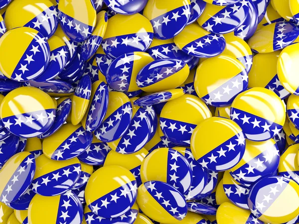 Arrière-plan avec broches rondes avec drapeau de la bosnia et de l'herzénie — Photo