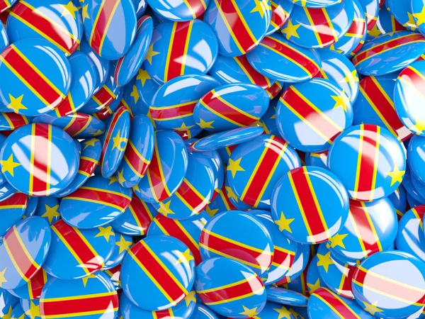 Arka plan bayrak Kongo ile yuvarlak iğne ile