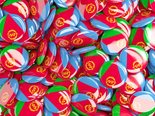 Pozadí s kulatými kolíky s Eritrejská vlajka — Stock fotografie