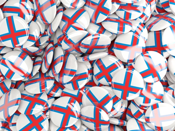 Pozadí s kulatými kolíky s Vlajka Faerských ostrovů — Stock fotografie
