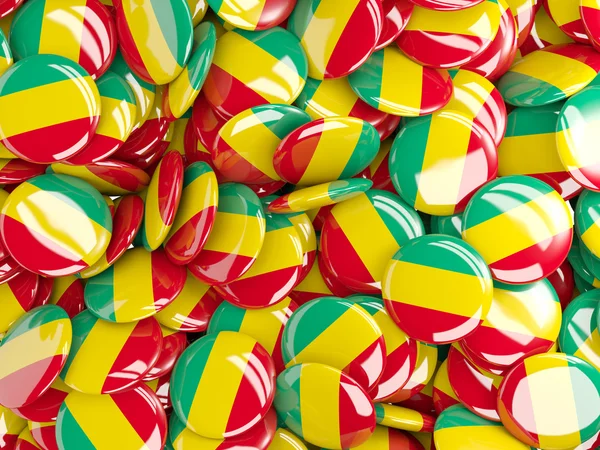 Background with round pins with flag of guinea — Stock Photo, Image