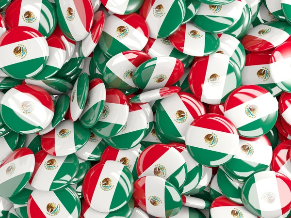 Фон с круглыми булавками с флагом Мексики — стоковое фото