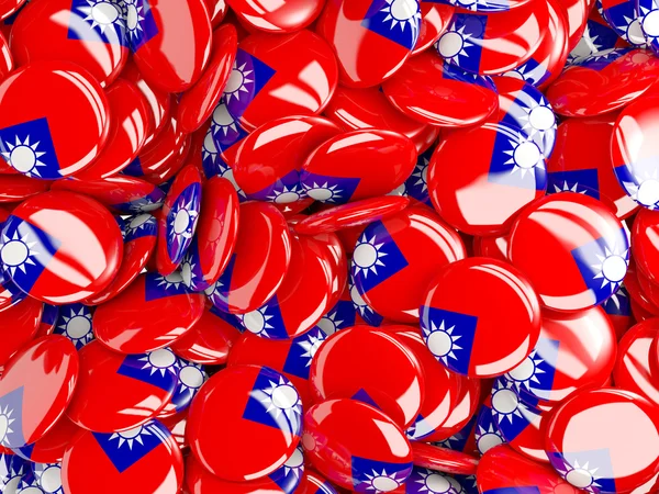 Background with round pins with flag of republic of china — Stock Photo, Image