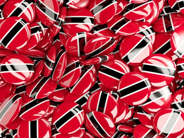 Background with round pins with flag of trinidad and tobago — Stock Photo, Image