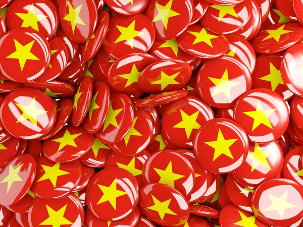Sfondo con spilli rotondi con bandiera di Vietnam — Foto Stock