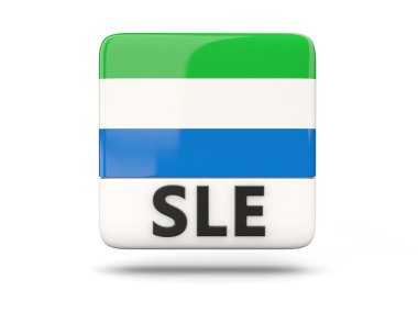 Sierra leone Cumhuriyeti bayrağı ile kare simgesi