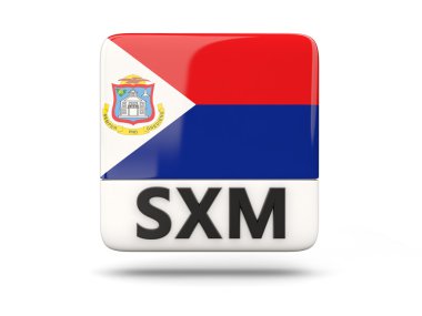Sint maarten bayrağı ile kare simgesi