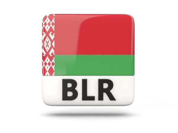 与白俄罗斯国旗方形图标 — 图库照片