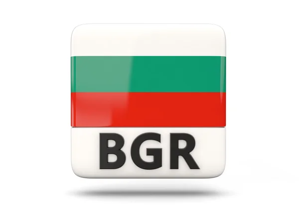 Vierkante pictogram met de vlag van Bulgarije — Stockfoto