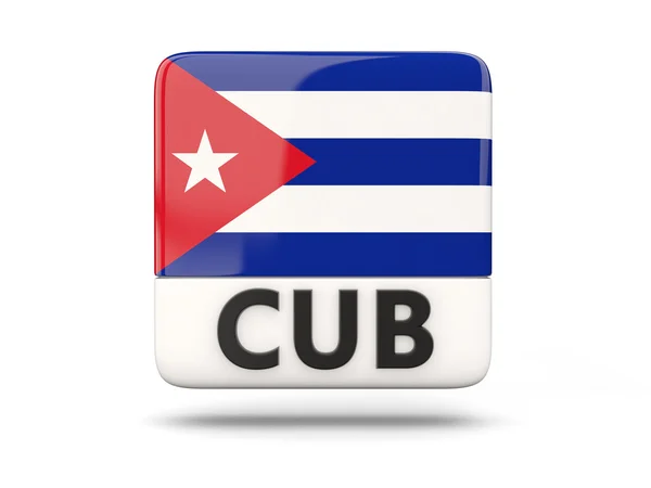 Vierkante pictogram met de vlag van cuba — Stockfoto