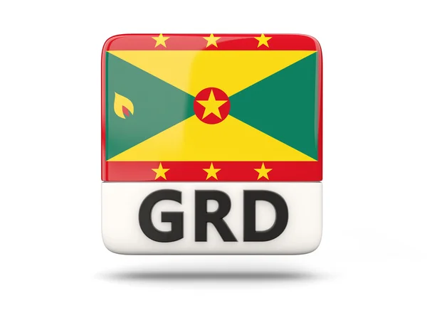 Ikona kwadratu z flaga Grenady — Zdjęcie stockowe