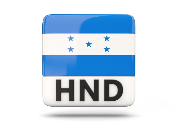 Квадратная икона с флагом Гондураса — стоковое фото