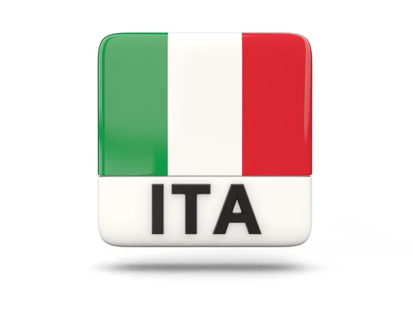 イタリアの旗の正方形のアイコン — ストック写真