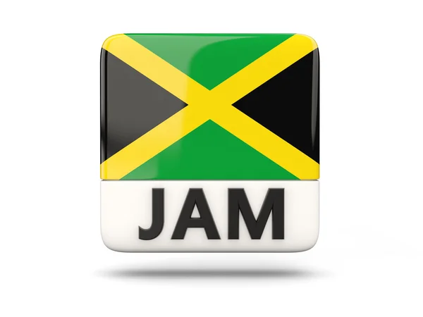 Square icon with flag of jamaica — Stock Photo, Image