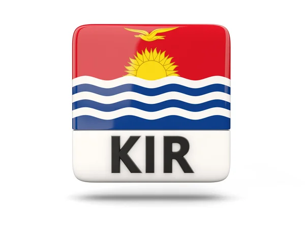 Négyzet alakú ikon a kiribati zászlaja — Stock Fotó