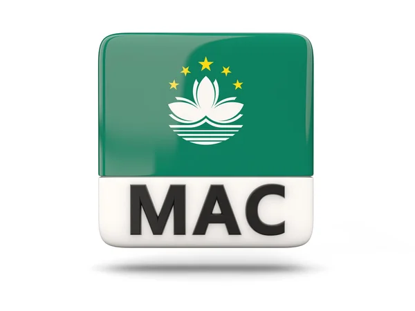 마카오의 국기와 사각형 아이콘 — 스톡 사진