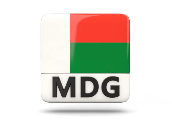 マダガスカルの旗の正方形のアイコン — ストック写真