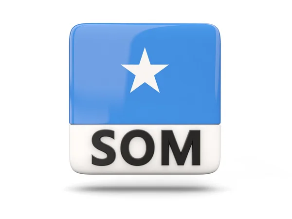 Icono cuadrado con bandera de somalia —  Fotos de Stock