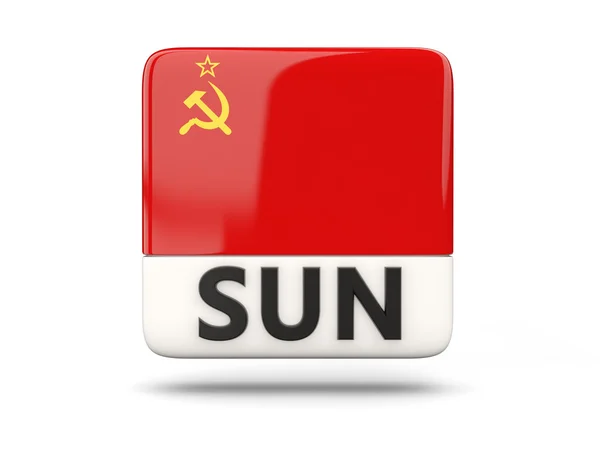 Square icon with flag of ussr — Stock Photo, Image