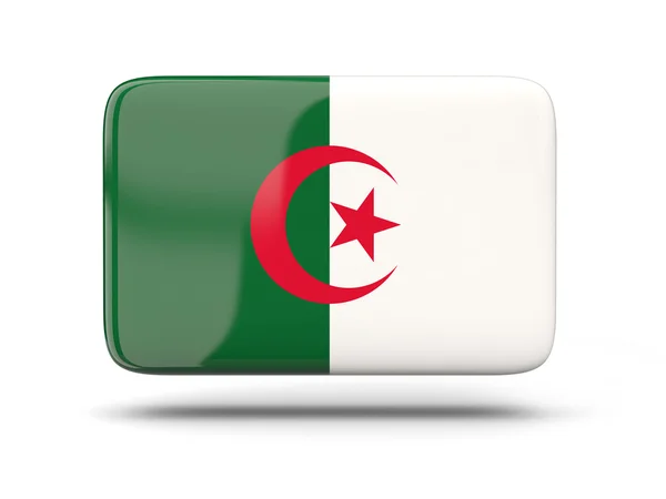 Négyzet alakú ikon a Algéria zászlaja — Stock Fotó