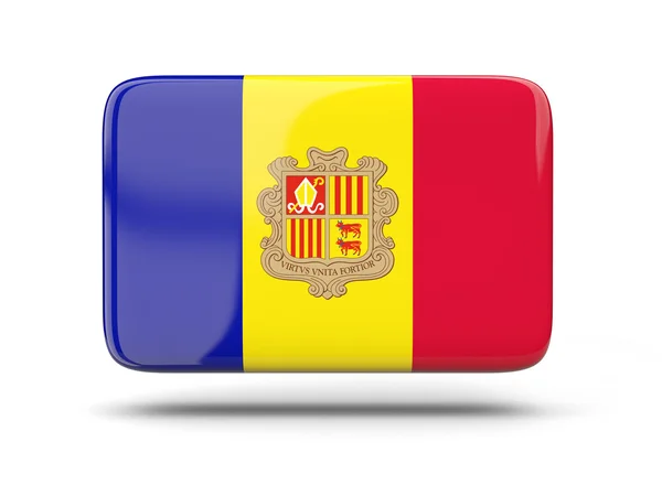 Ikona kwadratu z flaga Andory — Zdjęcie stockowe