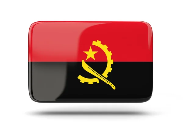 Icône carrée avec drapeau d'angola — Photo