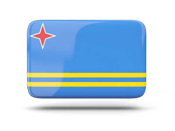 Ícone quadrado com bandeira de aruba — Fotografia de Stock