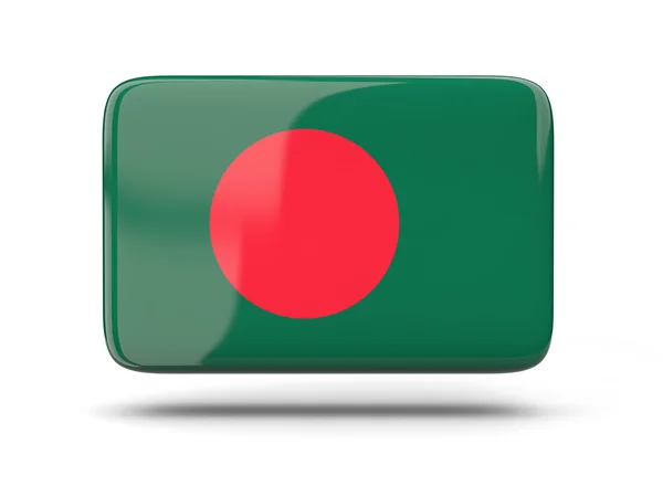 Icona quadrata con bandiera del bangladesh — Foto Stock