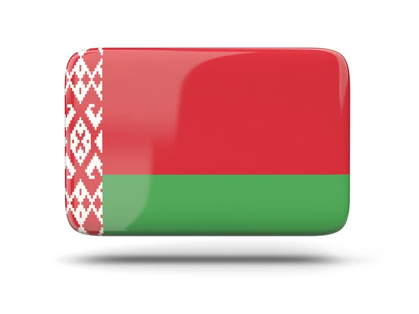 Beyaz Rusya bayrağı ile kare simgesi — Stok fotoğraf