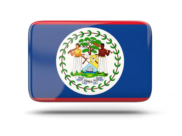 Icono cuadrado con bandera de Belice — Foto de Stock