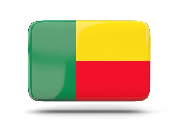 Квадратная икона с флагом Бенина — стоковое фото
