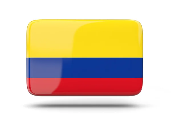 Ícone quadrado com bandeira de colômbia — Fotografia de Stock