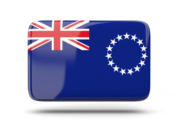Vierkante pictogram met de vlag van Cookeilanden — Stockfoto