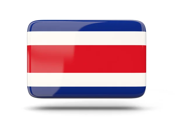 Icône carrée avec drapeau de costa rica — Photo